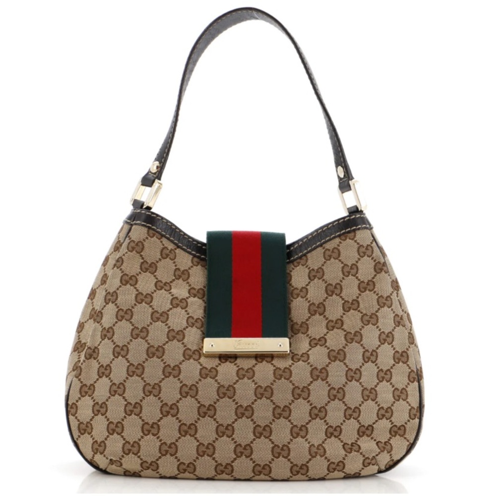 AUTHENTIC GUCCI Beige and Green Women's Bag
